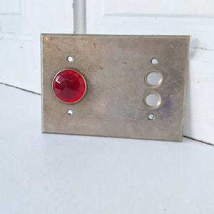 Nickel Plated Switch Cover with Indicator Light, Ruby Red Faceted Glass