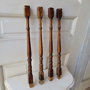 Set of Eleven Antique Spindles, 11 Old Wood Spindles, Stair Balusters, Turned Spindles, Staircase Posts, Architecture Salvage