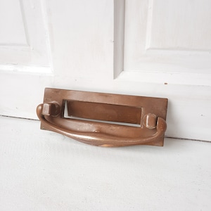 Antique Bronze Mail Slot with Door Knocker Handle: Architectural Salvage