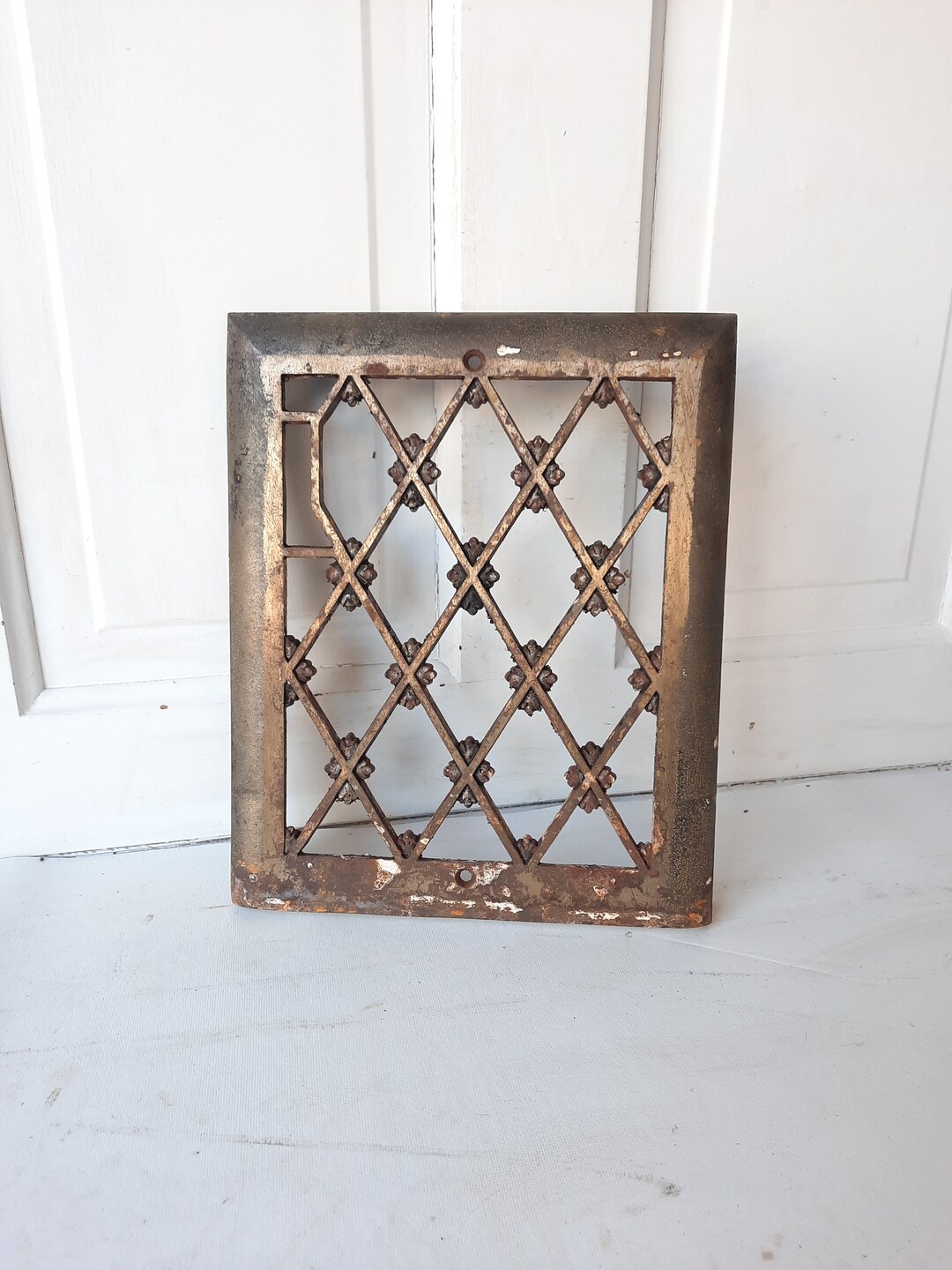 10 X 12 Antique Cast Iron Baseboard Vent Cover, Architecture Salvage