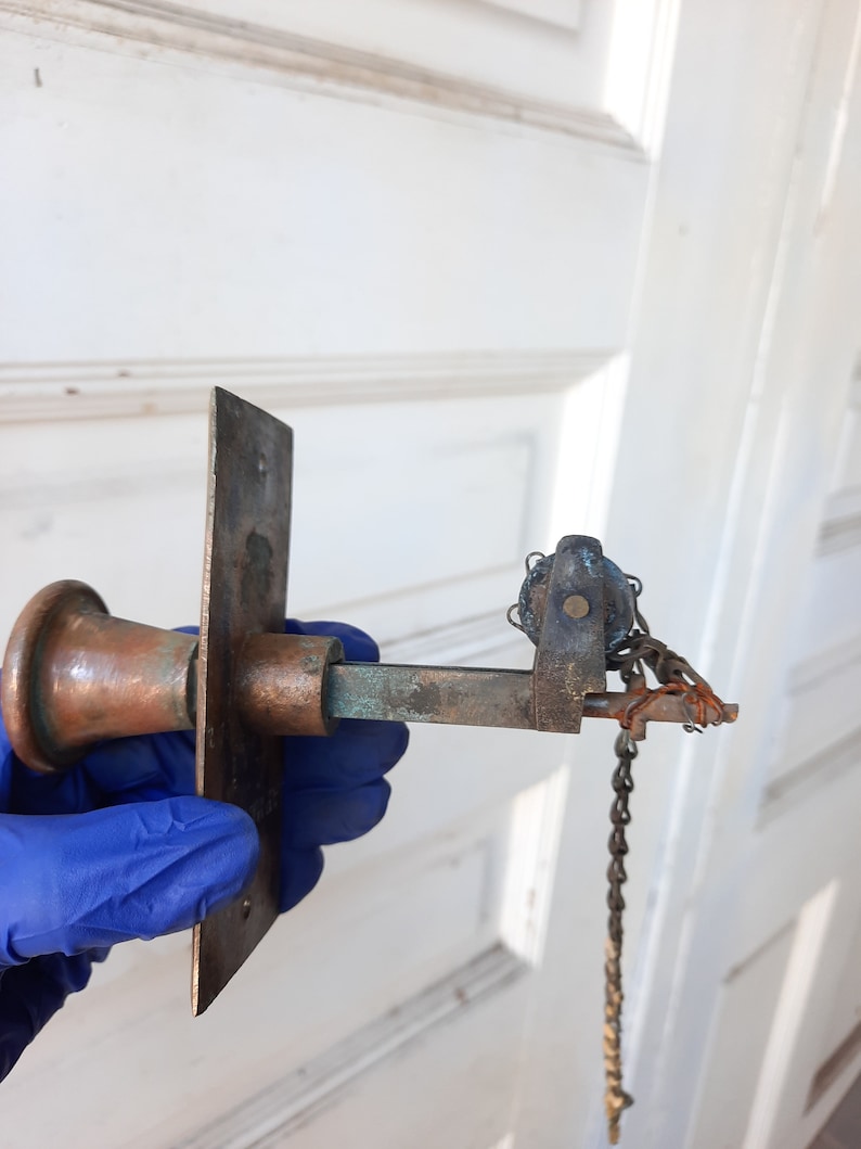 Antique Doorbell, Mechanical Doorbell, Vintage Door Bell, Pull Doorbell, Victorian Doorbell, Servants Bell, Pull Chain Bell, Brass Doorbell image 3