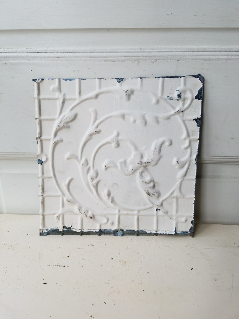 12 Tin Ceiling Ceiling Tile Square Antique Tin Tile Etsy