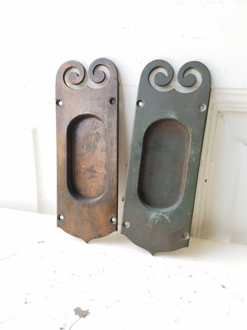 Spiral Cut Out Set of Pocket Door Handles Spiral Design Etsy