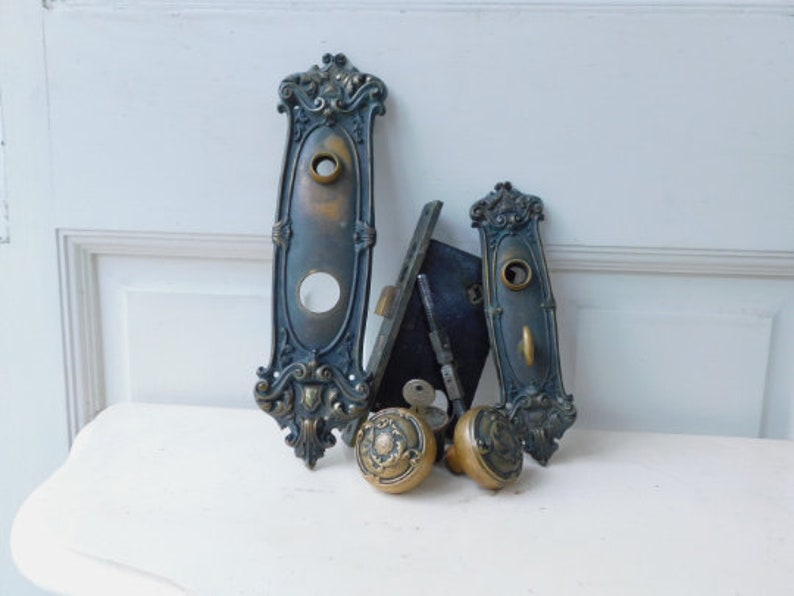 Complete Entry Lock Antique Entry Lock Old Front Door Lock Etsy