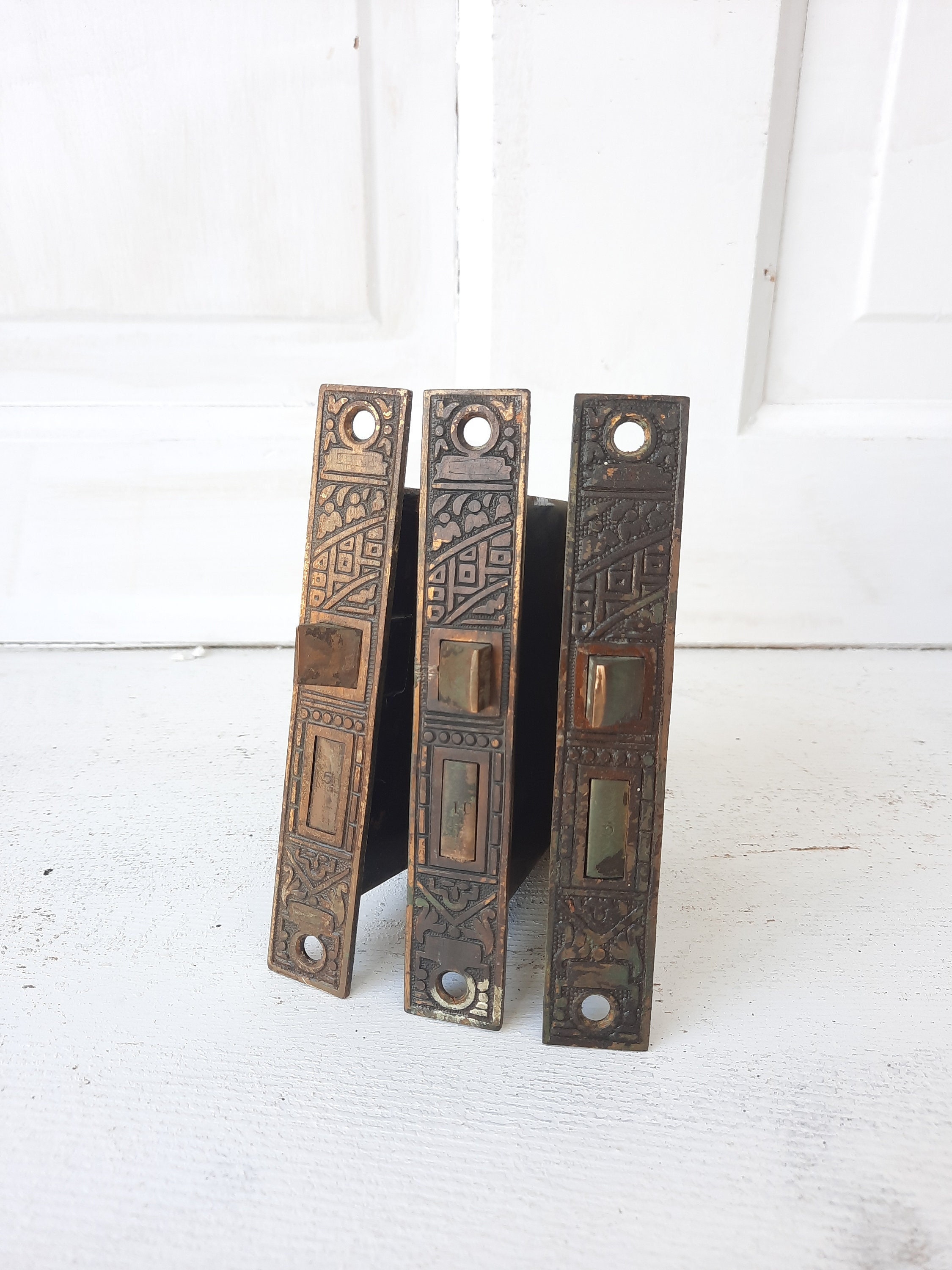 Mortise Lock with Solid Brass Faceplate - 2 1/4 Backset in Antique-by-Hand