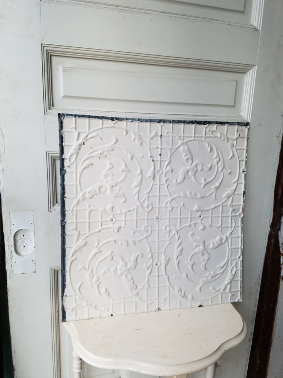 White Ceiling Tin Antique Ceiling Tin Square Tin Tin Ceiling Tile Stamped Tin Metal Tile Metal Ceiling Decorative Ceiling