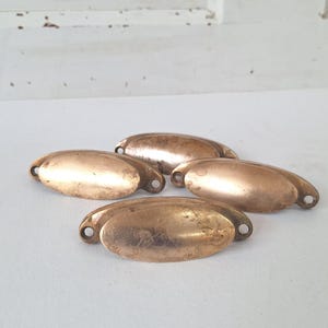Solid Bronze Antique Drawer Pull Set of Four,  Victorian Bin Pulls