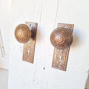 Fancy Designed Door Knobs & Plates Hardware, Ornate Plated Brass Doorknobs and Backplates