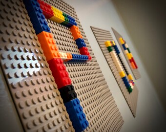 Wall Letters, Building BRICKS Name, PEEL and Stick Wall Decor, Kid's ROOM Decor, Name Sign, Choose One Letter or a Name, Many Base Colors