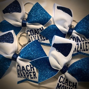 Customizable Cheer BOW KEYCHAINCoach GIFT, Cheer Gift Glitter Bow image 5