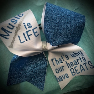 Music Bow, Customizable Cheer Bow~ANY COLOR/Any Text Tick-Tock Cheer Bow Glitter Bow Let me create something specific for you today!