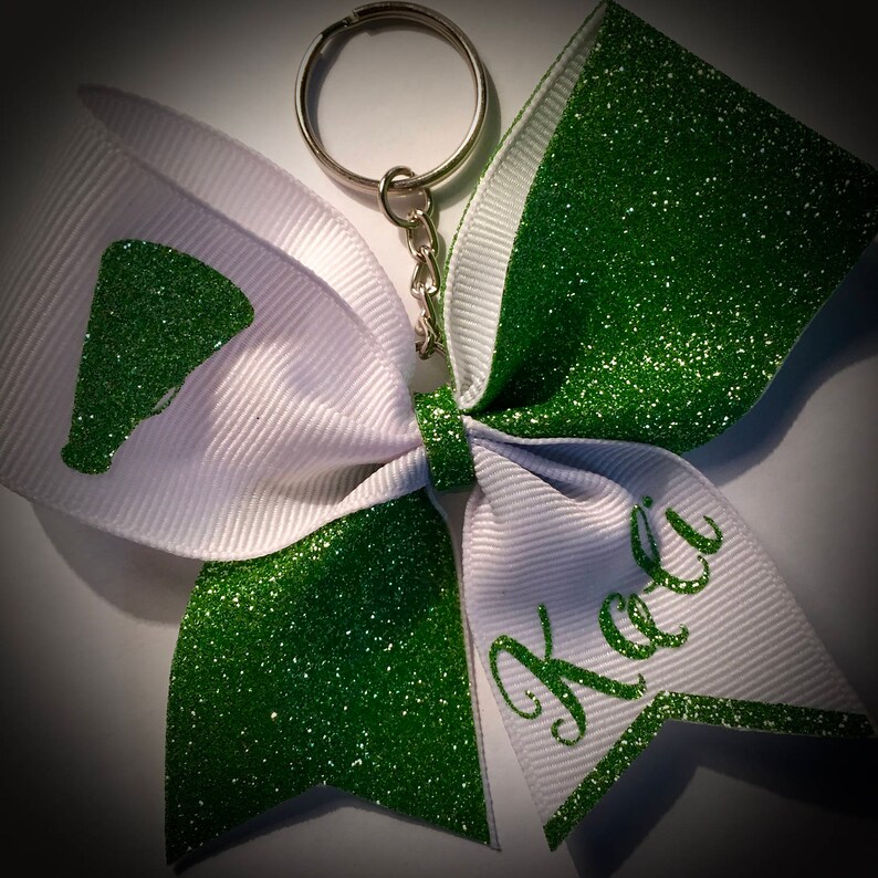 Customizable Cheer BOW KEYCHAINCoach GIFT, Cheer Gift Glitter Bow image 8