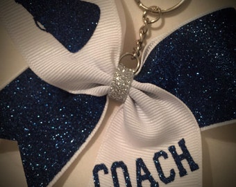 Customizable Cheer BOW KEYCHAIN~Coach GIFT, Cheer Gift Glitter Bow