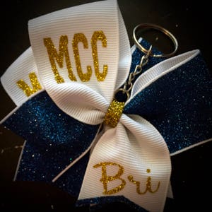 Customizable Cheer BOW KEYCHAINCoach GIFT, Cheer Gift Glitter Bow image 9
