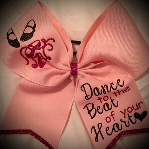 DANCE to the BEAT Bow, Dancing Bow, Cheer Bow Hair Bow Pink Bow immagine 2