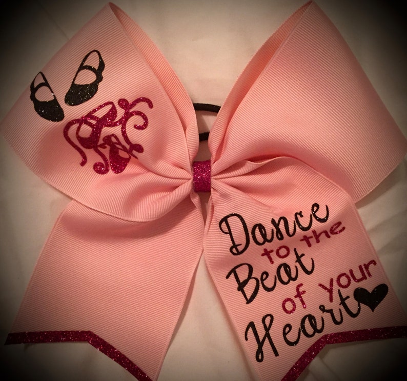 DANCE to the BEAT Bow, Dancing Bow, Cheer Bow Hair Bow Pink Bow Bild 2