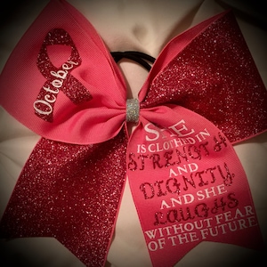 Awareness GLITTER Cheer Bow~PINKtober Breast CANCER Special Squad Rates