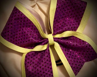 Sequin Bow MIX Your COLORS Sparkle Cheer Bow with Glitter CHEER Gift Glitter Hair Bow, Ask me to create something for you today