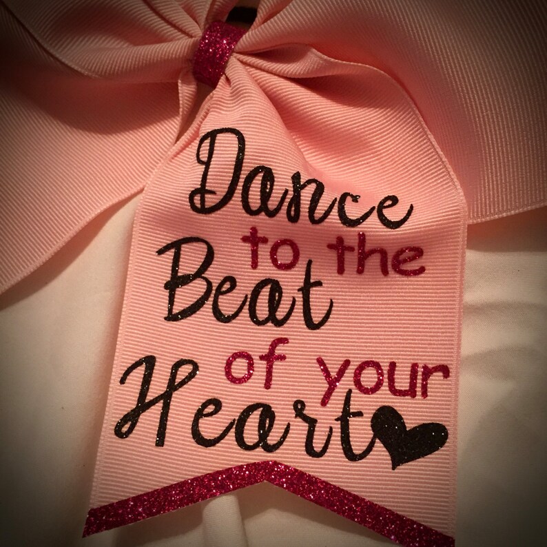 DANCE to the BEAT Bow, Dancing Bow, Cheer Bow Hair Bow Pink Bow immagine 3