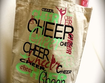 Cheer Bag CHOOSE your colors~CHEER Canvas Tote Bag Cheer Gift Coach Gift