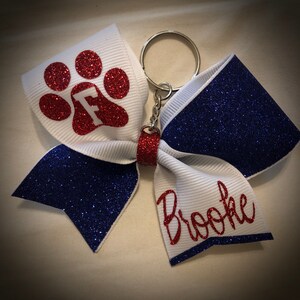 CHEER Bow Keychain ANYText/Color Cheer Gift Mini Bow Keychain Squad Discounts ASK me to design something specific for you today!!!