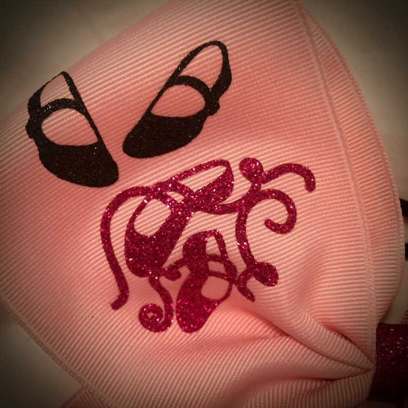 DANCE to the BEAT Bow, Dancing Bow, Cheer Bow Hair Bow Pink Bow immagine 4