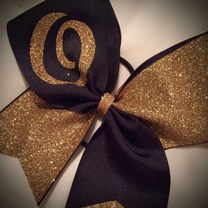 GLITTER Cheer Bow Your Text, Initial, Team Many Colors Hair Bow Personalized Bow image 6