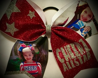 PHOTO Cheer Bow~CHOOSE Colors/TEXT