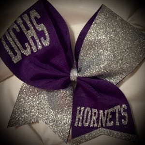 Cheer Bow, Glitter Bow with Text Squad Bows CHOOSE Color/Team/TextSPECIAL SQUAD Rates image 6