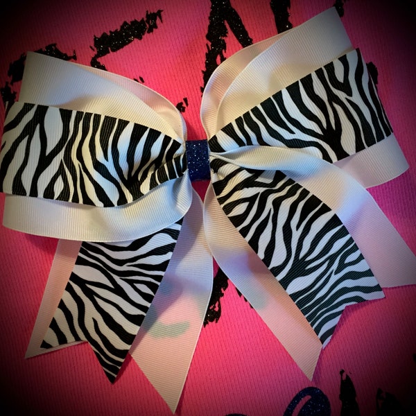 Zebra Print Hair Bow Etsy