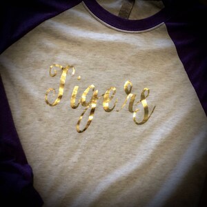 Raglan Tees w/FOIL ANY Size Any color TEE/Text Baseball T-shirt