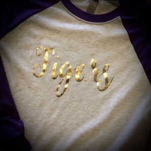 Raglan Tees w/FOIL ANY Size Any color TEE/Text Baseball T-shirt image 1