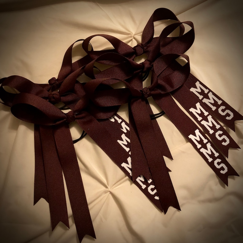 STREAMERS Cheer RIBBON Bows Cheer Squad Bows With Text Cheer Etsy