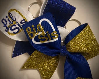 Sisters Cheer BOW KEYCHAIN Big/Lil Sis MANY Colors, Cheer Gift Cheer Sisters Keychain Bow Ask me to design something specific for you today!