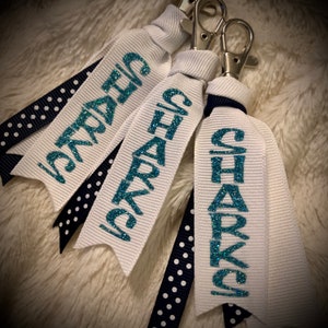 Ribbon Keychain, Personalized Keychain, 4 inch, Choose your Colors, Cheer Gift, Cheer Keychain, Squad Discounts