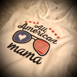 AMERICAN Mama Sublimated Tank or Tee Sublimated Shirt, USA Shirt, Ask me to design something specific for you today
