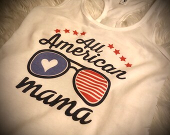 AMERICAN Mama Sublimated Tank or Tee Sublimated Shirt, USA Shirt, Ask me to design something specific for you today