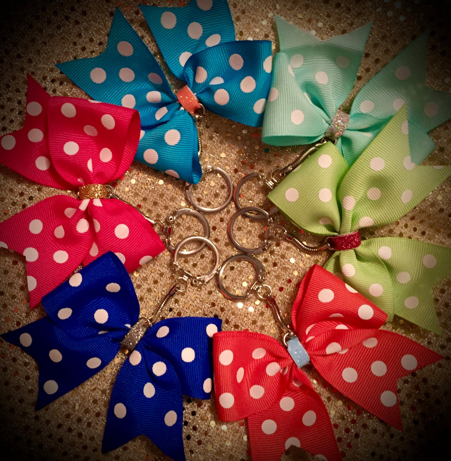 ☆Hei☆ big ball ribbon keyring Polka Dot Bow Keychain Bow BUY 2 GET 1 FREE Squad Discounts