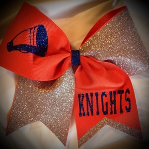 Cheer Bow, Glitter Bow with Text Squad Bows CHOOSE Color/Team/TextSPECIAL SQUAD Rates image 7