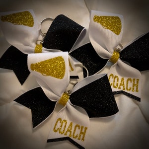 Customizable Cheer BOW KEYCHAINCoach GIFT, Cheer Gift Glitter Bow image 2