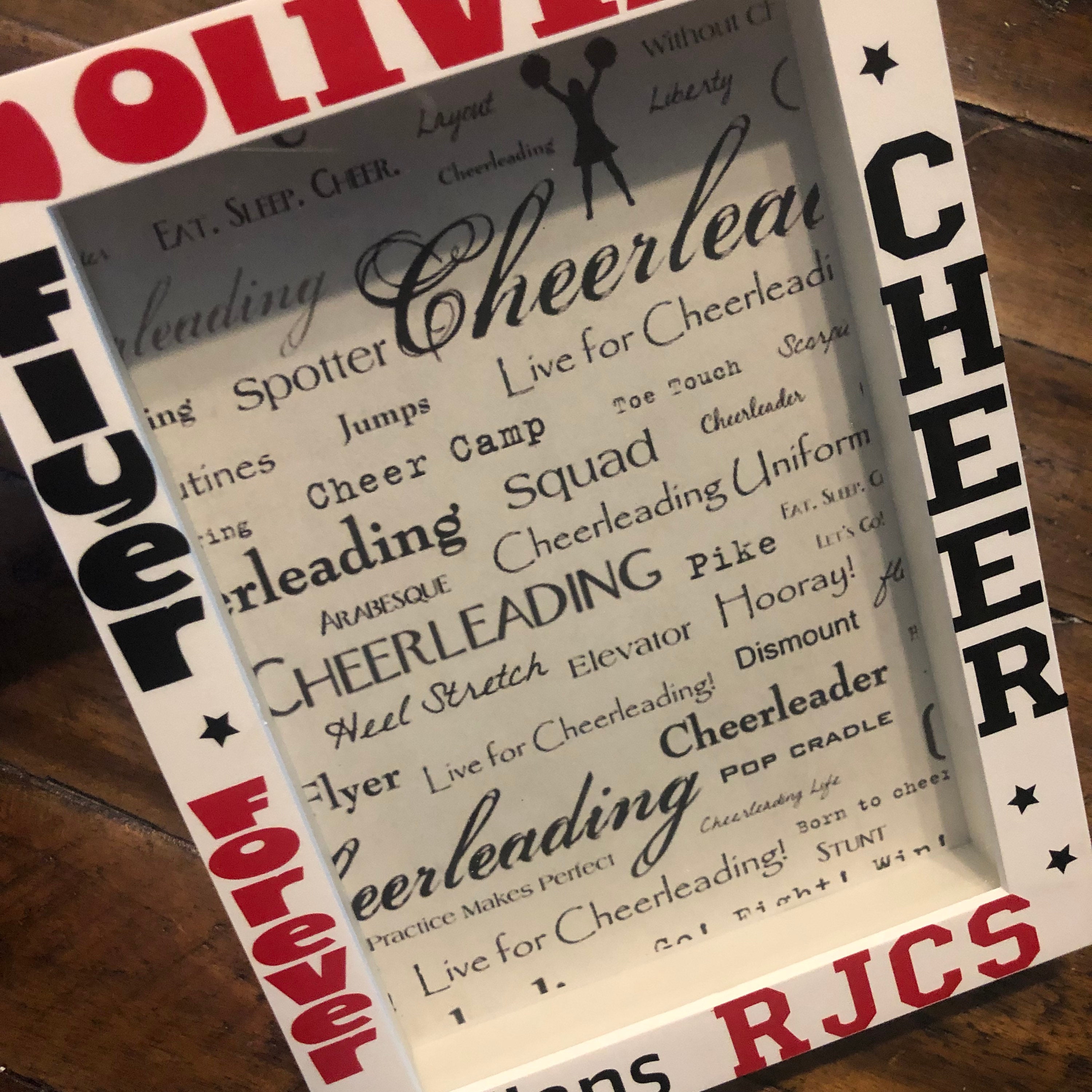 Cheer Photo Frame Cheer Frame Personlized Photo Frame ANY Sport/text/colors - Etsy