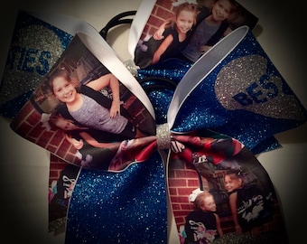 PICTURE Bow, Best Friends Cheer Bows~CHOOSE Any 2 Colors Glitter Bow~Cheer Bow Gifts