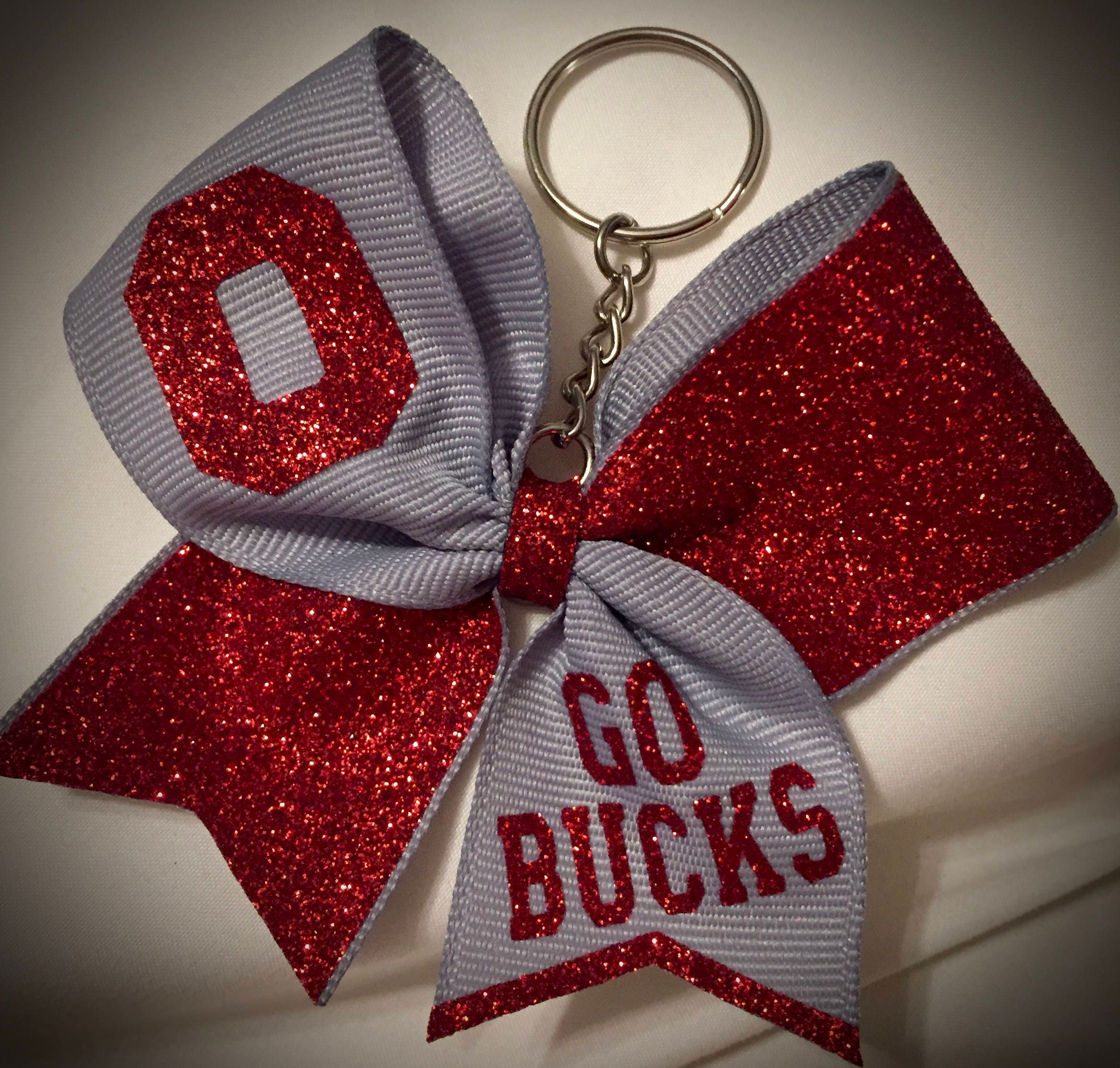 Custom BOW Keychain Cheer GIFT Mini Bow Keychain Any Text Any Etsy