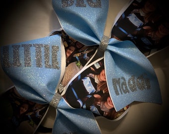 BIG and LITTLE KEYCHAINS, Cheer Bow, Photo Bow Many Colors, Cheer Gift, Glitter Bow, Cheer Bow Keychain, Cheer Sisters, Makes a great gift