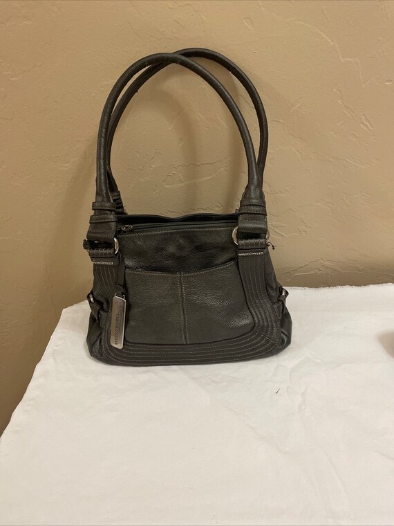 Vintage Tignanello Leather Dark Grey Purse