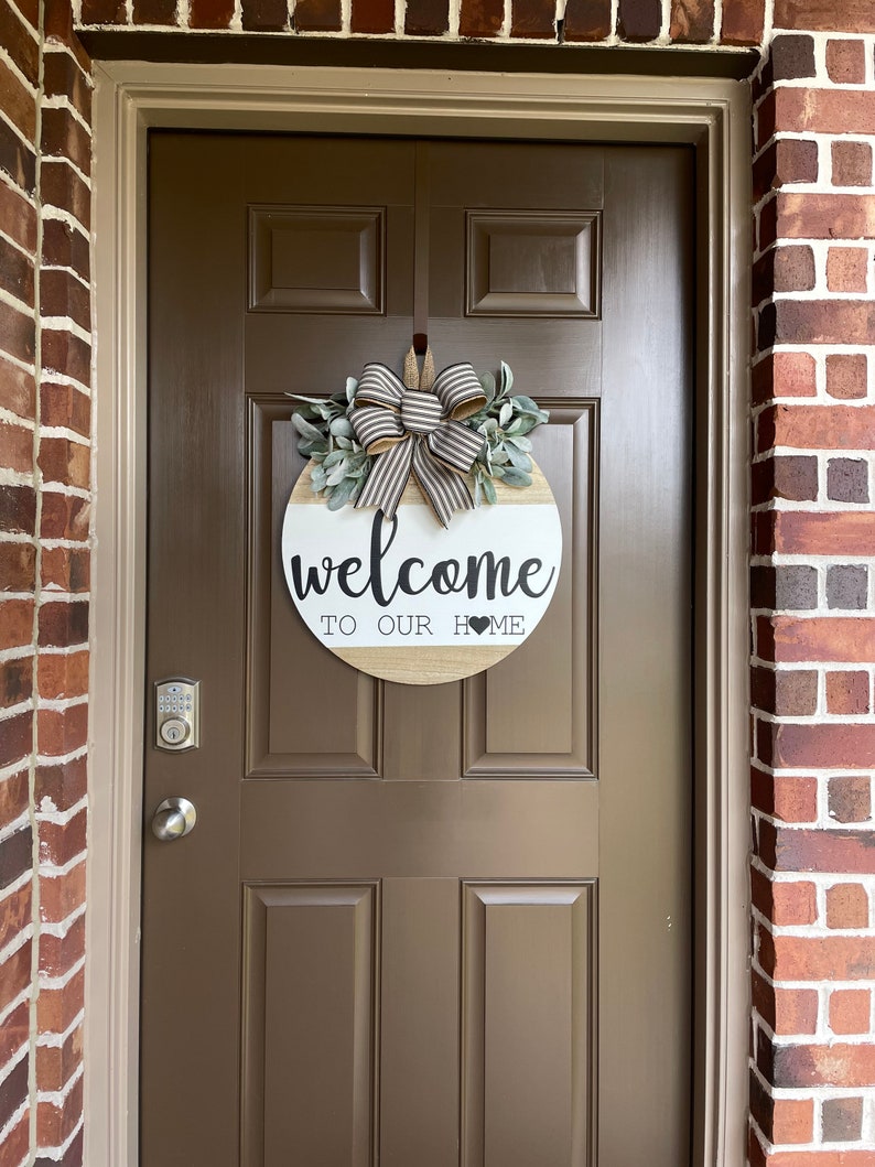 Wood Round Door Sign Christmas Gifts Idea for Mom Front Etsy