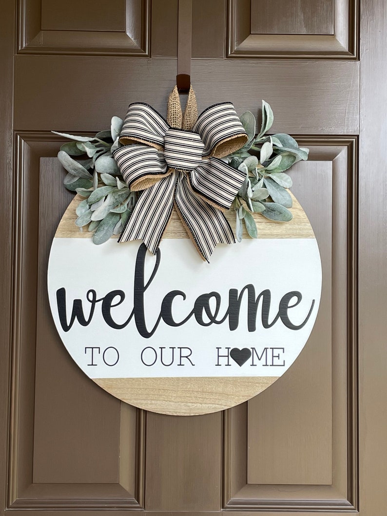 Wood Round Door Sign Christmas Gifts Idea for Mom Front Etsy