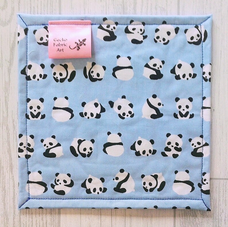 unique gift panda mug rug square quilted mug rug cute panda panda lover gifts Panda mug rug mother/'s day quirky gift