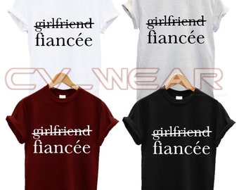 Girlfriend Fiancee t shirt partner wedding wifey heart love gift his hers couple together present gift wifey hubs fashion