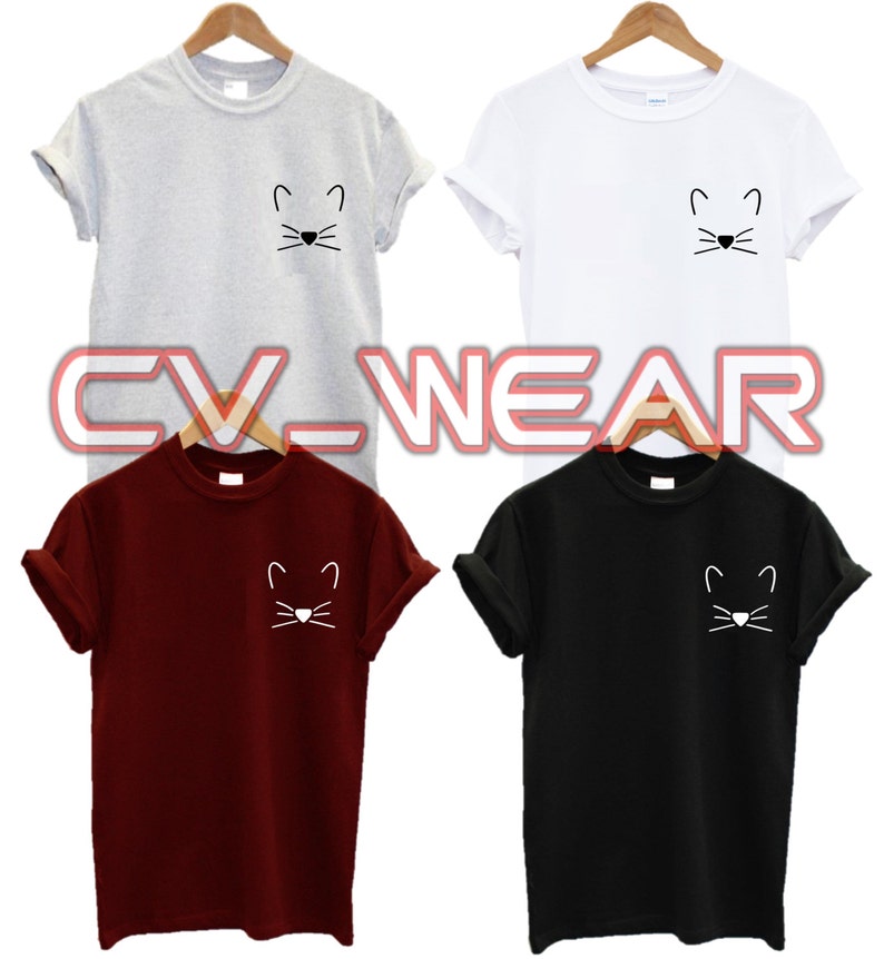 kitten pocket logo t shirt cat love girls kitty food love fashion tumblr funny trend hipster swag dope hype high new all colours unisex image 1